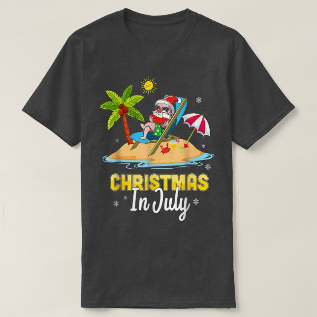 Weihnachten im Juli Santa Hawaiian Beach Sommer Va T-Shirt (Design vorne)