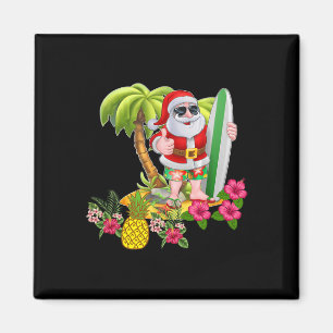 Weihnachten im Juli Santa Hawaiian Surfing T-Shirt Magnet