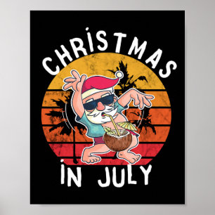 Weihnachten im Juli Santa Hawaiianischer Drink Son Poster