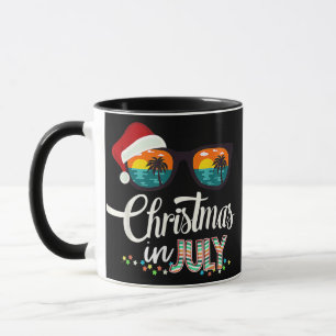 Weihnachten im Juli Santa Hut Sonnenbrille Hawaii Tasse