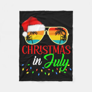 Weihnachten im Juli Santa Hut Sonnenbrille Sommerf Fleecedecke