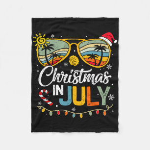 Weihnachten im Juli Santa Hut Sonnenbrille Sommerf Fleecedecke