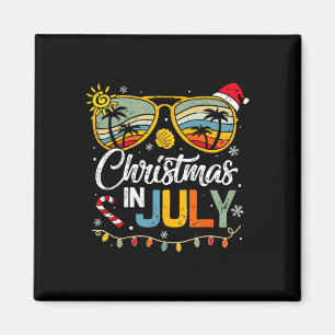 Weihnachten im Juli Santa-Hut-Sonnenbrille Sommerf Magnet