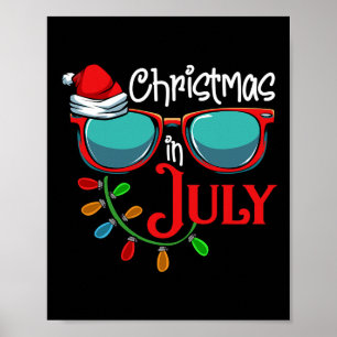 Weihnachten im Juli Santa Hut Sonnenbrille Sommerf Poster