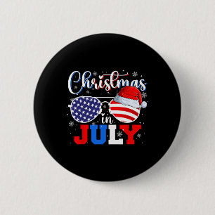 Weihnachten im Juli Santa Hut Sonnenbrille USA-Fla Button