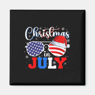 Weihnachten im Juli Santa Hut Sonnenbrille USA-Fla Magnet
