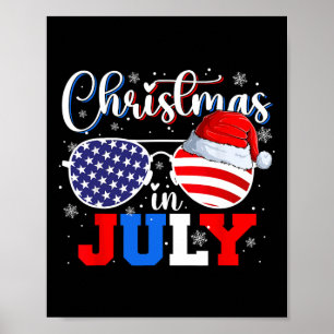 Weihnachten im Juli Santa Hut Sonnenbrille USA-Fla Poster