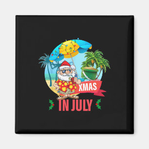 Weihnachten im Juli Santa Hut Xmas Magnet
