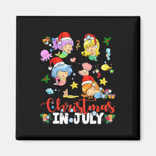 Weihnachten im Juli Santa Meerjungfrau Liebhaber S Magnet