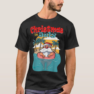 Weihnachten im Juli Santa Palmenbaum Sonnenstrand T-Shirt