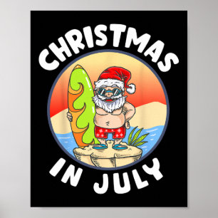 Weihnachten im Juli Santa Sommer Strand Weihnachte Poster