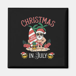 Weihnachten im Juli Santa Sommer Strandurlaub  Magnet