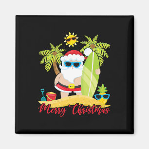 Weihnachten im Juli Santa Sommer Surfen Strand Sur Magnet