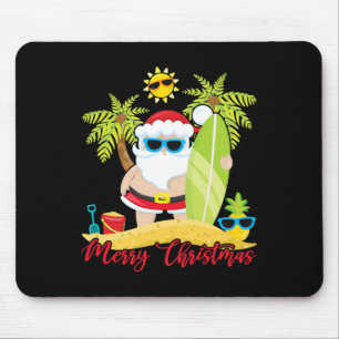 Weihnachten im Juli Santa Sommer Surfen Strand Sur Mousepad