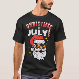 Weihnachten im Juli Santa-Sonnenbrille Strand Xmas T-Shirt