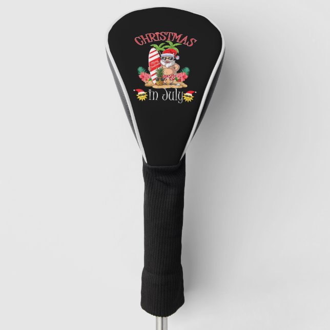 Weihnachten im Juli Santa Summer Beach Urlaub Golf Headcover (Vorderseite)