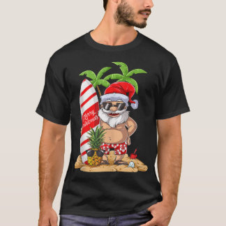 Weihnachten im Juli Santa Surf Hawaiian Men Sommer T-Shirt