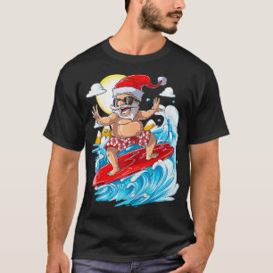 Weihnachten im Juli Santa Surf Hawaiian Men Sommer T-Shirt