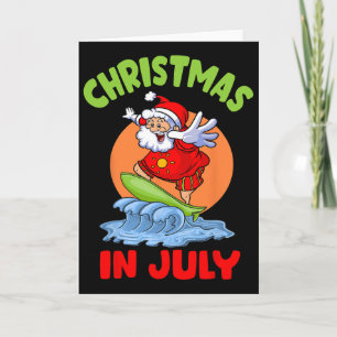 Weihnachten im Juli Santa Surfen Kinder Kleinkind  Karte