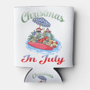 Weihnachten im Juli Santa Surfing T Shirt Sommer Dosenkühler