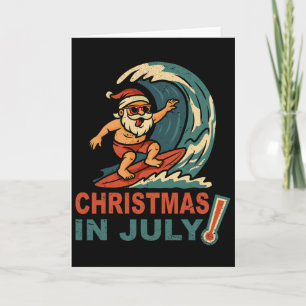 Weihnachten im Juli Santa Surft Sommer Hawaiian Ch Karte