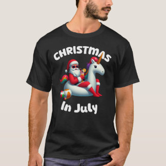 Weihnachten im Juli Santa Unicorn Floater T-Shirt