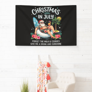 Weihnachten im Juli Santa Urlaubsgetränk Banner