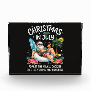 Weihnachten im Juli Santa Urlaubsgetränk Fotoblock