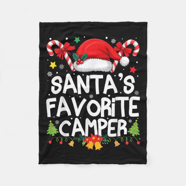 Weihnachten im Juli Santas Favorite Camper Camping Fleecedecke (Vorderseite)