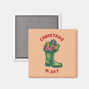 Weihnachten im Juli, Santas Stiefel der guten Laun Magnet