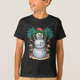 Weihnachten im Juli Schneemann Sommer Palme Tropic T-Shirt