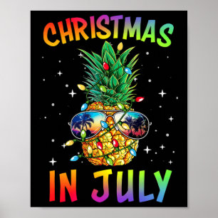 Weihnachten im Juli-Shirt Ananas Weihnachtsbaum So Poster