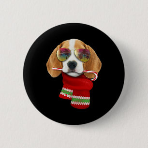 Weihnachten im Juli-Shirt Beagle Sungles Hunde Lie Button