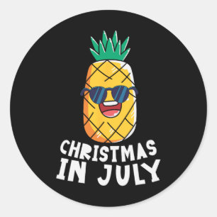 Weihnachten im Juli-Shirt Lustiger Ananas Sommer X Runder Aufkleber