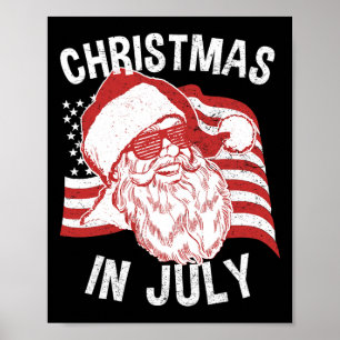 Weihnachten im Juli-Shirt Retro Hipster Santa 4. J Poster