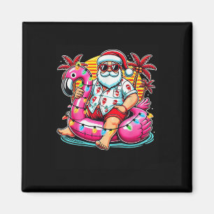 Weihnachten im Juli Shirt Santa Flamingo Float Som Magnet