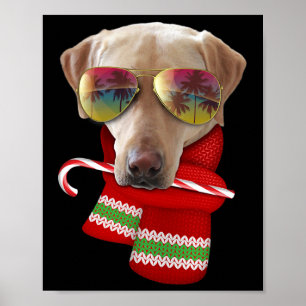 Weihnachten im Juli-Shirt Yellow Lab Sonnenbrille Poster