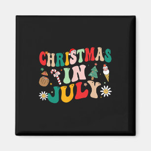 Weihnachten im Juli Shirts Groovy Xmas Sommer Männ Magnet