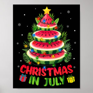Weihnachten im Juli-Shirts Wassermelonenbaum Stran Poster