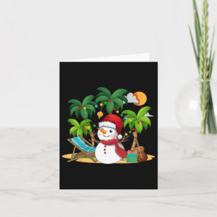 Weihnachten im Juli Snowman auf Palmen Tropical se Karte