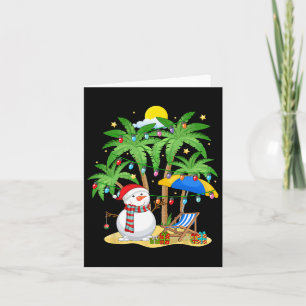 Weihnachten im Juli Snowman auf Palmen Tropical se Karte