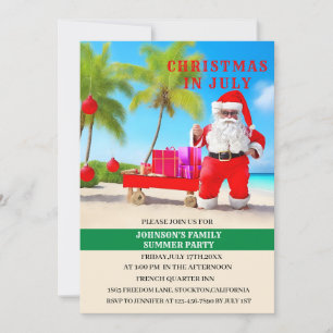 Weihnachten im Juli Sommer Party Einladung