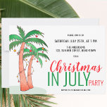 Weihnachten im Juli Sommer Party Einladung<br><div class="desc">Feiern wir Weihnachten im Juli mit einem Party! Im Juli Party lädt das Hotel mit seinen Aquarellpalmen, die mit Lichtern und Bauern geschmückt sind, die Familie und Freunde zu Weihnachten ein. Passen Sie diese Einladungen mit Ihren Details an und genießen Sie den Spaß! Wenn wir unsere Kunstwerke erstellen, werden Sie...</div>