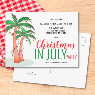 Weihnachten im Juli Sommer Party Einladungspostkarte