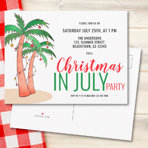 Weihnachten im Juli Sommer Party Einladungspostkarte