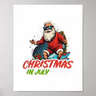 Weihnachten im Juli Sommer santa claus beach hawai Poster