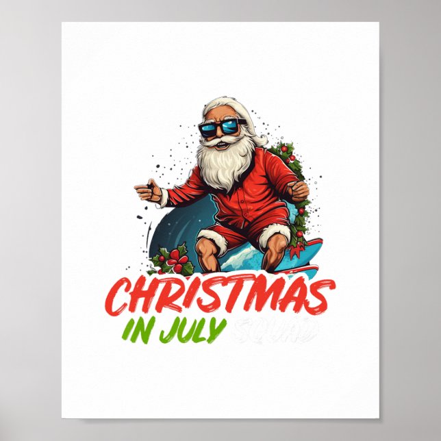 Weihnachten im Juli Sommer santa claus beach hawai Poster (Vorne)