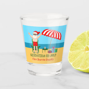 Weihnachten im Juli Sommer Santa Claus Beach Party Schnapsglas