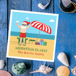 Weihnachten im Juli Sommer Santa Claus Beach Party Serviette