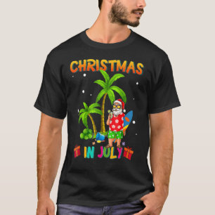 Weihnachten im Juli Sommer Santa Surfing Beach Vac T-Shirt